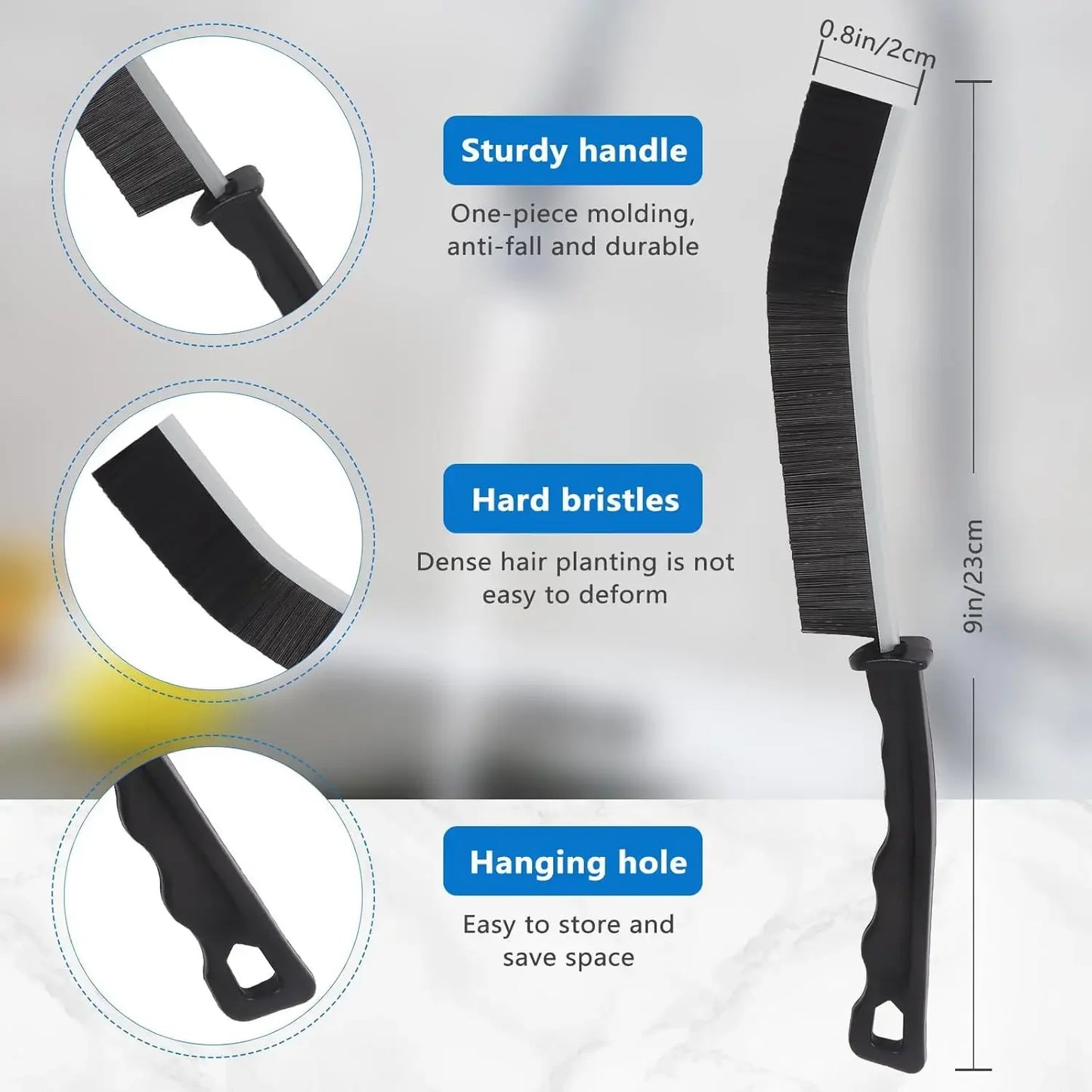 Gap Cleaning Brush Hard-Bristled Crevice Cleaning Brush for Stiff Angled Bristles Tile Bathroom Kitchen Toilet Cleaning WC Tools